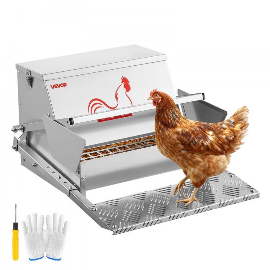 VEVOR Automatic Chicken Feeder – 25 lbs Rainproof Treadle