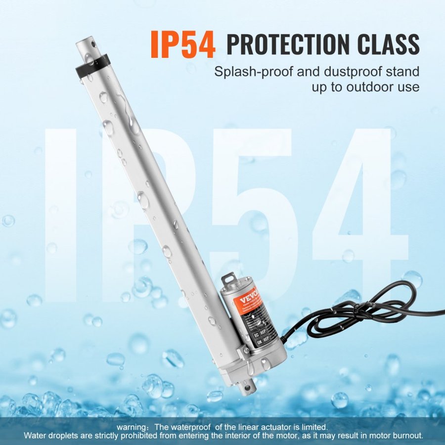 VEVOR Linear Actuator 12V 30.5 cm High Load 149.7 kg/1500N 0.5 cm/s IP54 Protection