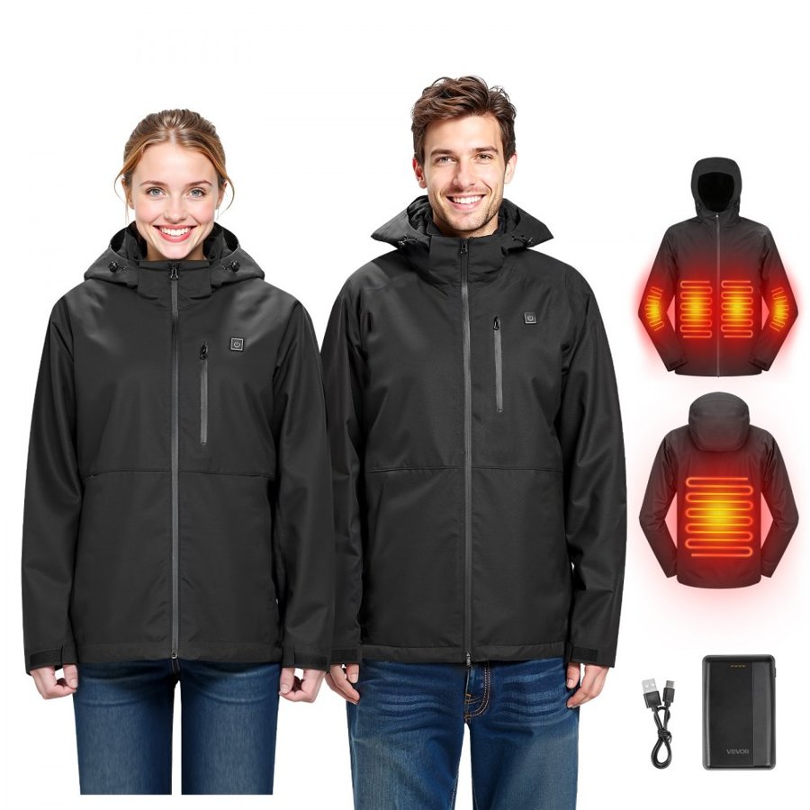VEVOR Heated Jacket For Men – 7.4V, 8000mAh Battery, L Size