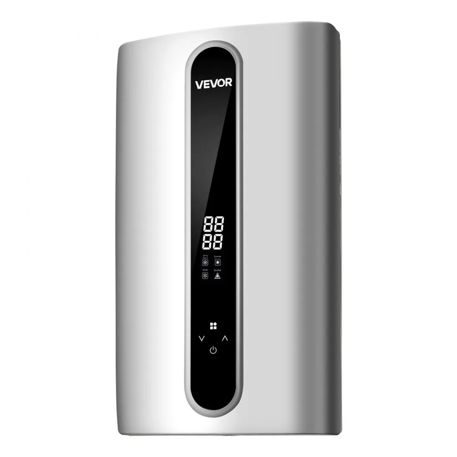 VEVOR Tankless Electric Water Heater 24 kW 3 Phase Instant Hot Water Heater, for Household Washing, Bathing, Kitchen, 18/21/24 kW Adjustable Power, LED Touch Control, Cast Aluminum Element, 30-55°C