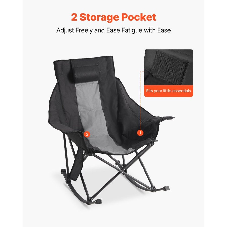 VEVOR Heated Rocking Camping Chair – 2 Zone, 225 lbs