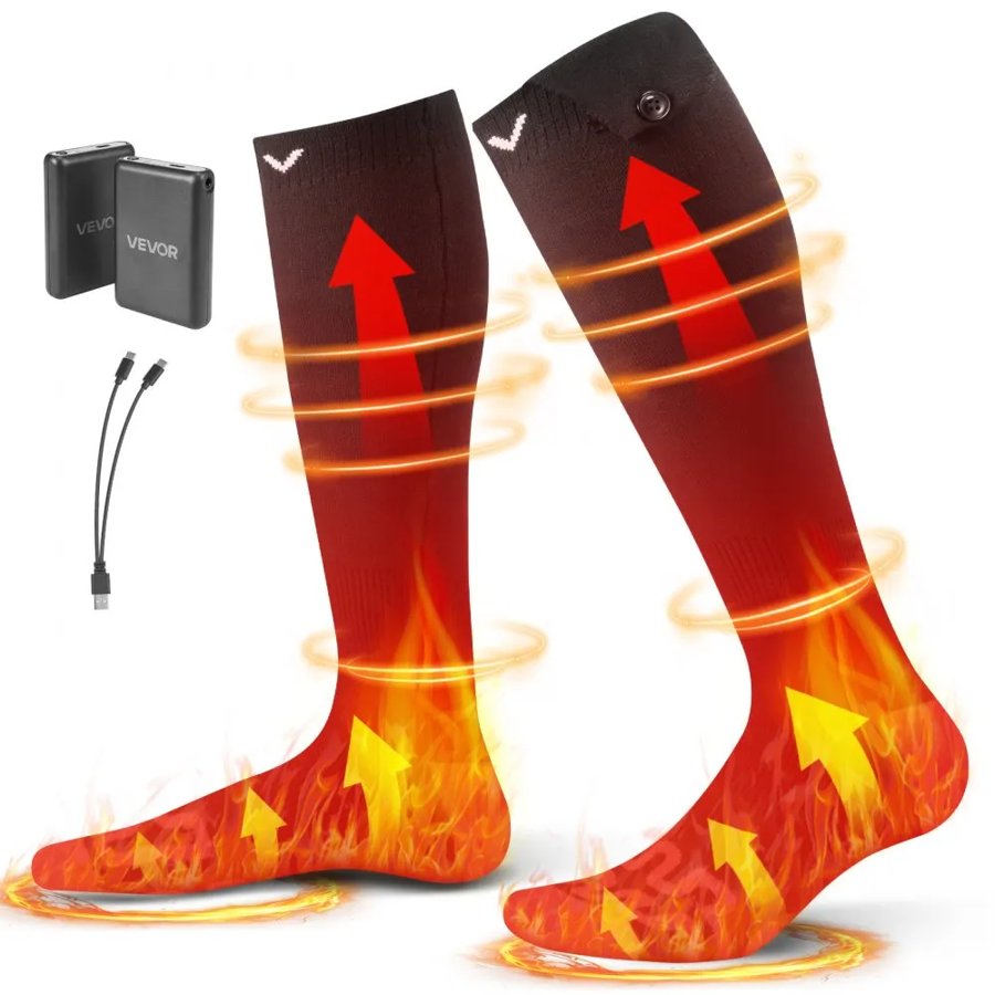 VEVOR Battery Heating Socks – 5000mAh, 40°C to 70°C, 360°