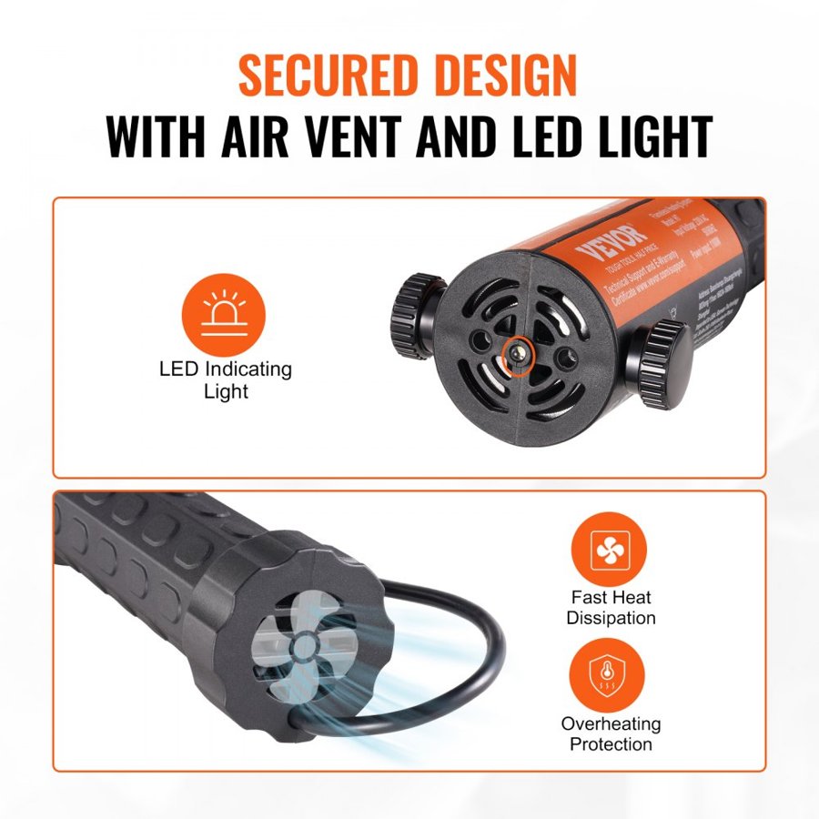 VEVOR Handheld Magnetic Induction Heater – 1100W, 10 Coils