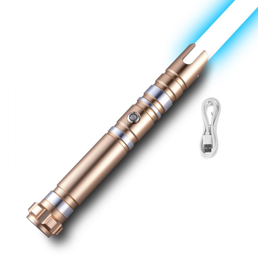 VEVOR Light Sword, Light up Sword with 12 RGB Colors, FX Sound and Realistic Handle, Rechargeable Light Up Sword Toy for Adults and Kids, Christmas Day, Halloween Cosplay, Birthday, Gold