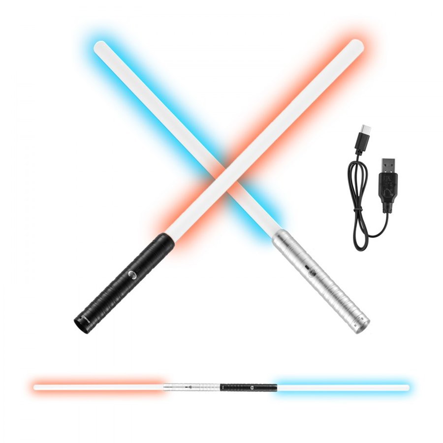 VEVOR Light Sword, 2 Pack Light up Sword with 7 RGB Colors, 4 Sound Modes and Realistic Handle, Rechargeable Sword Toy for Adults and Kids, Christmas Day, Halloween Cosplay, Birthday