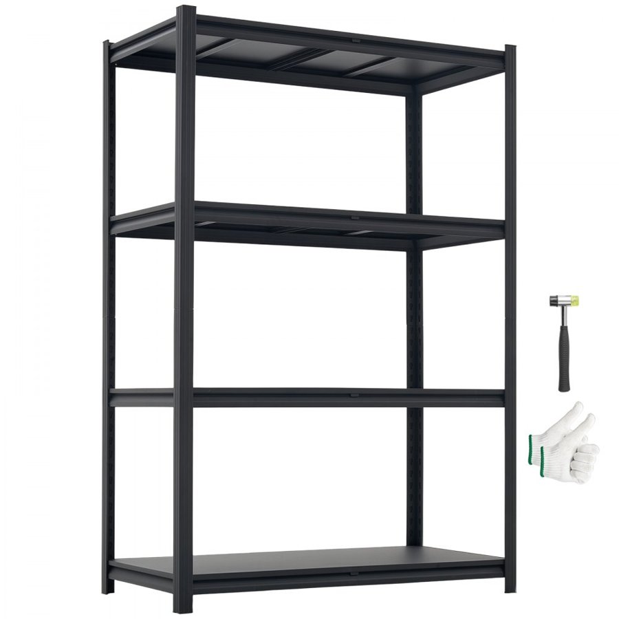 VEVOR Storage Shelves, 4-Tier Adjustable, 1088.6kg Capacity, Heavy Duty Garage Storage Shelving Unit, Metal Utility Rack Shelf, for Garage Workshop Warehouse Basement, 1030 mm W x 522 mm D x 1529 mm H