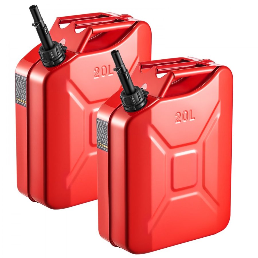 VEVOR 20L Fuel Jerry Can – 5.3 Gallon, 2-Pack, 0.8 mm
