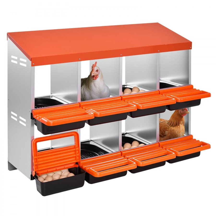 VEVOR Chicken Coop Nesting Boxes – 8-Compartment, 2 Tiers
