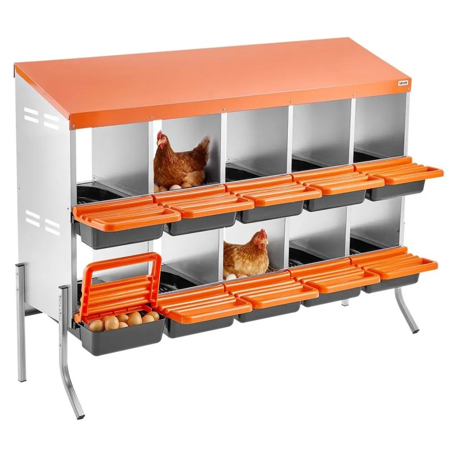 VEVOR Chicken Nesting Boxes with Egg Drop – 10 Compartments