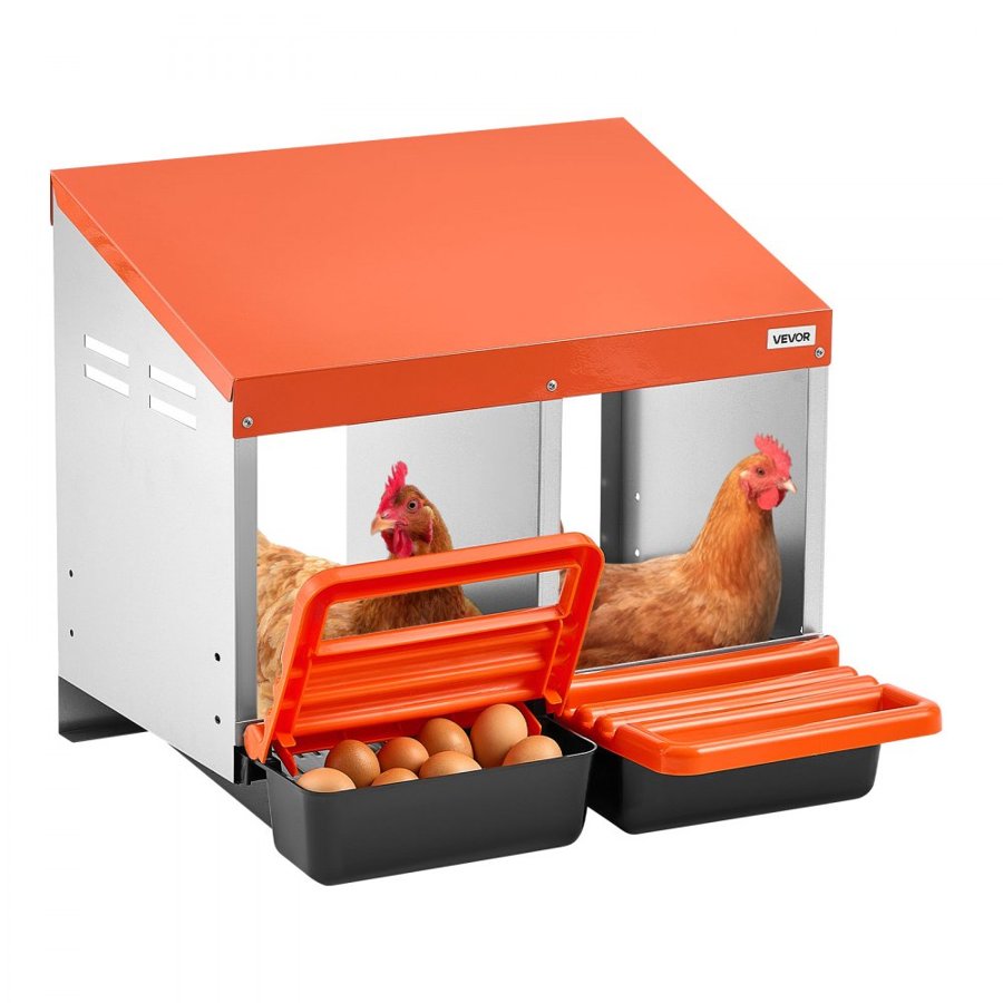 VEVOR Metal Chicken Nest Boxes – 10.4-Inch, 5 Hens per Hole