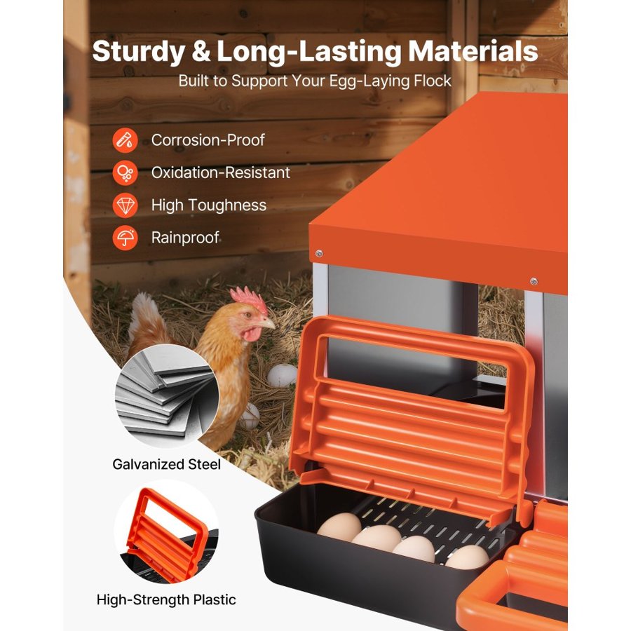 VEVOR Metal Chicken Nest Boxes – 10.4-Inch, 5 Hens per Hole