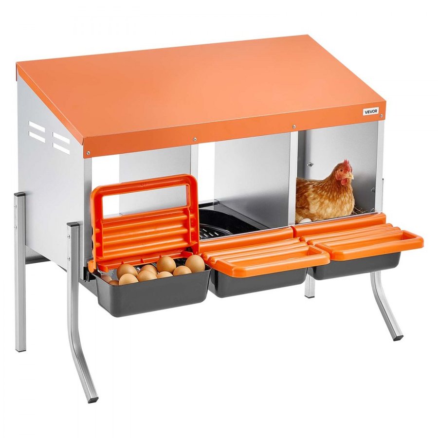 VEVOR Galvanized Metal Chicken Nesting Boxes – 10.4 In Comp