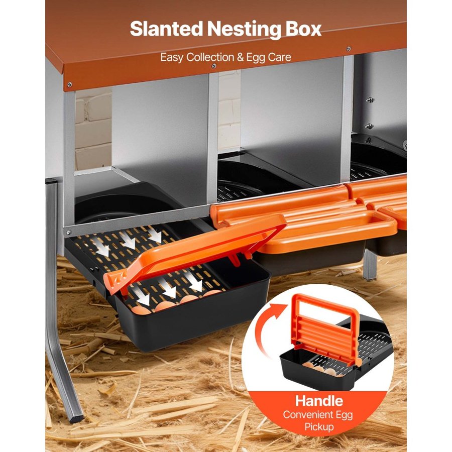 VEVOR Galvanized Metal Chicken Nesting Boxes – 10.4 In Comp