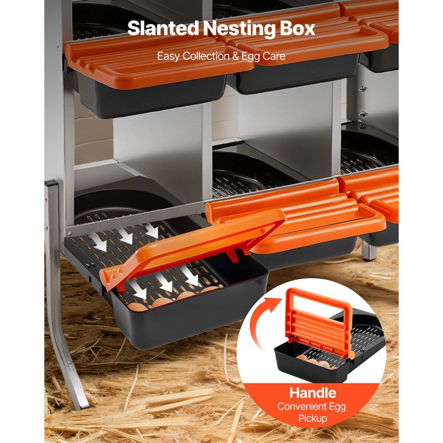 VEVOR Roll Away Nesting Boxes – 6 Compartments, 10.4 Inch