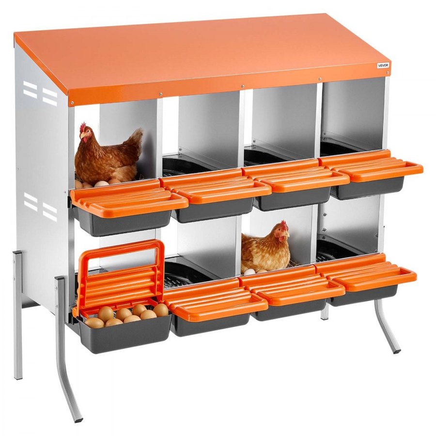 VEVOR 8 Nesting Box Chicken Coop – 0.8mm, 43lbs, 4 Legs, PP