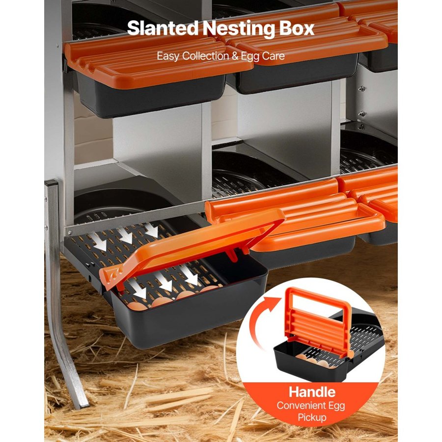 VEVOR 8 Nesting Box Chicken Coop – 0.8mm, 43lbs, 4 Legs, PP