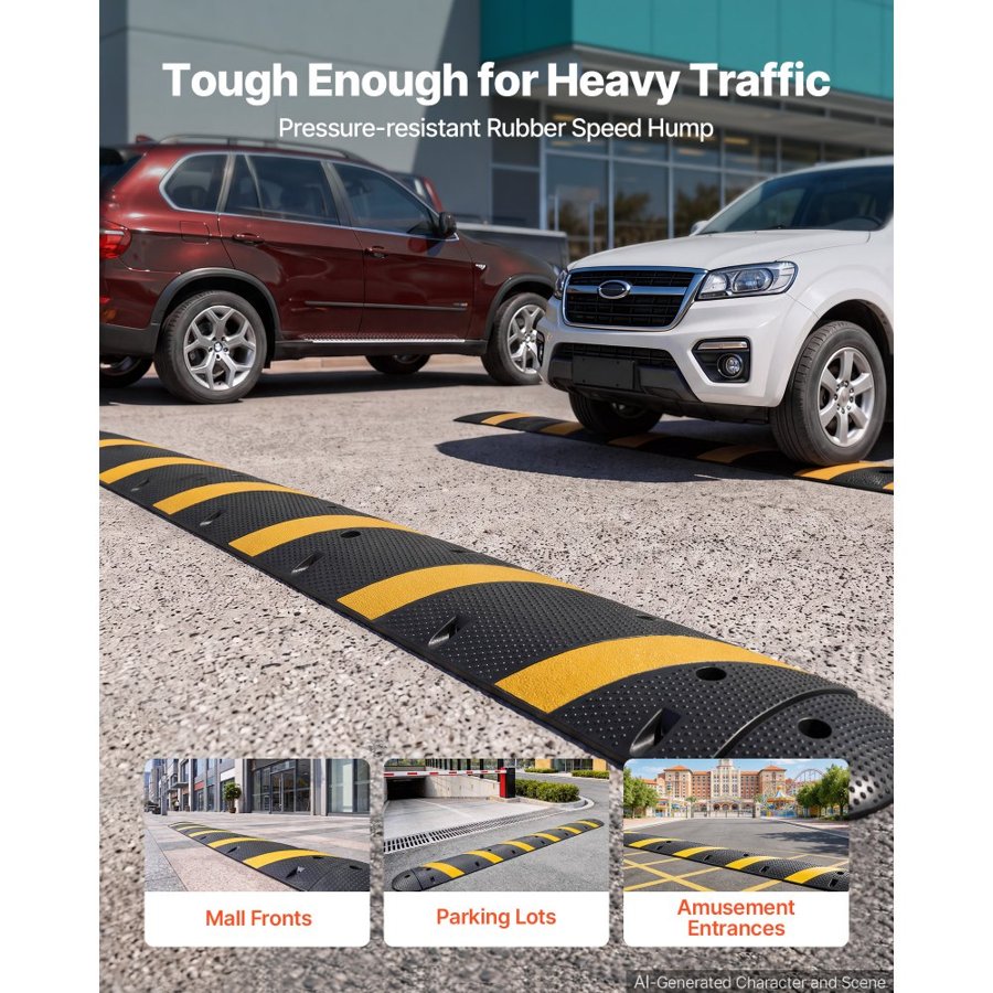VEVOR Heavy Duty Rubber Speed Bumps – 6FT, 22,000 LBS