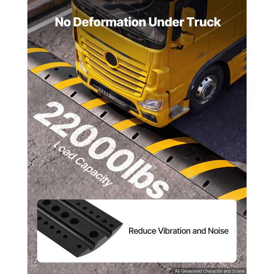 VEVOR Heavy Duty Rubber Speed Bumps – 6FT, 22,000 LBS