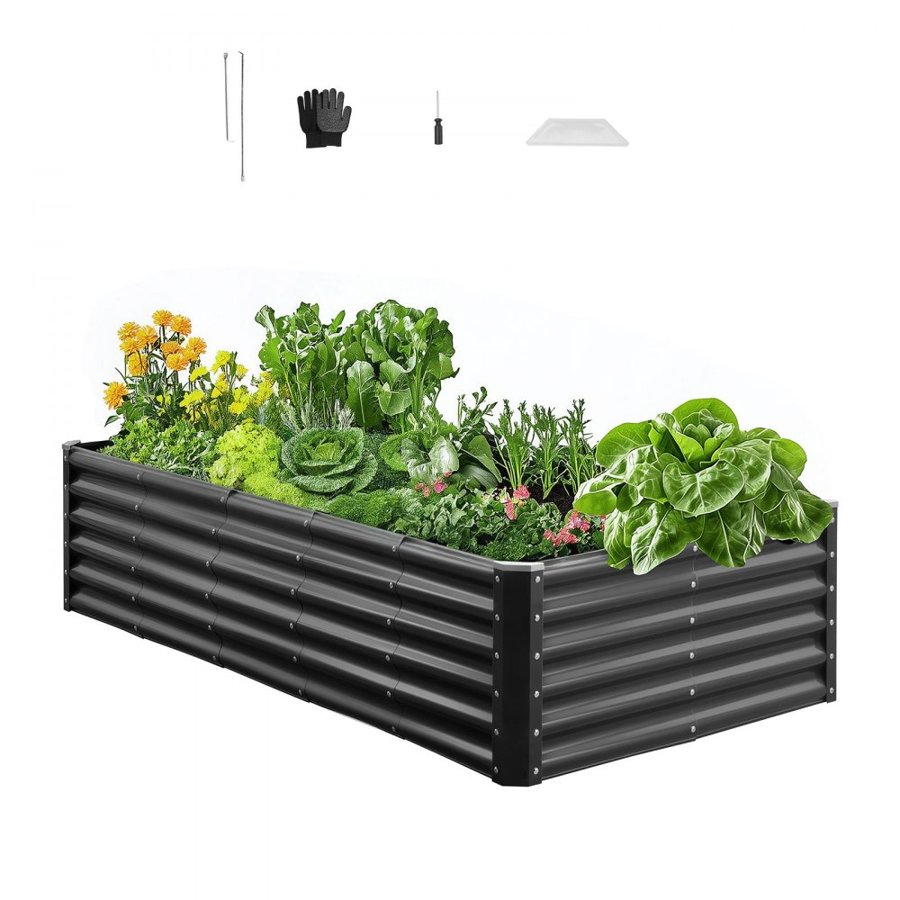 VEVOR Metal Raised Garden Bed Kit – Galvanized Plate, 23.7lb