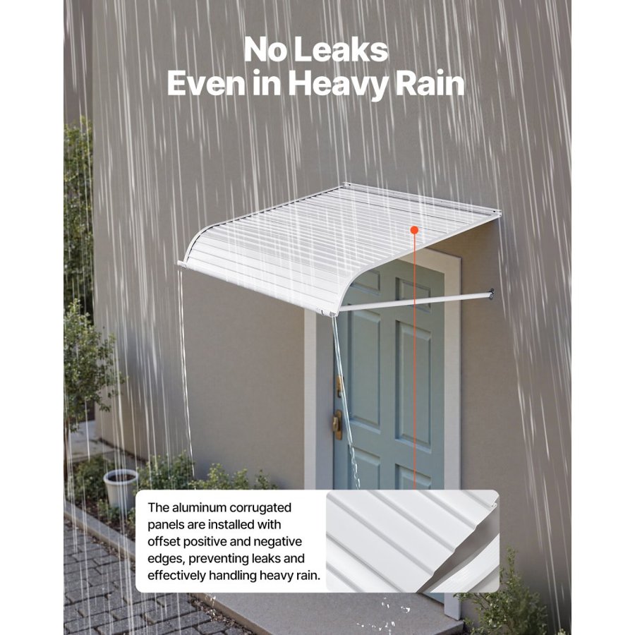 VEVOR Aluminum Awning for Front Door – 40x42 in, 0.6mm Alloy
