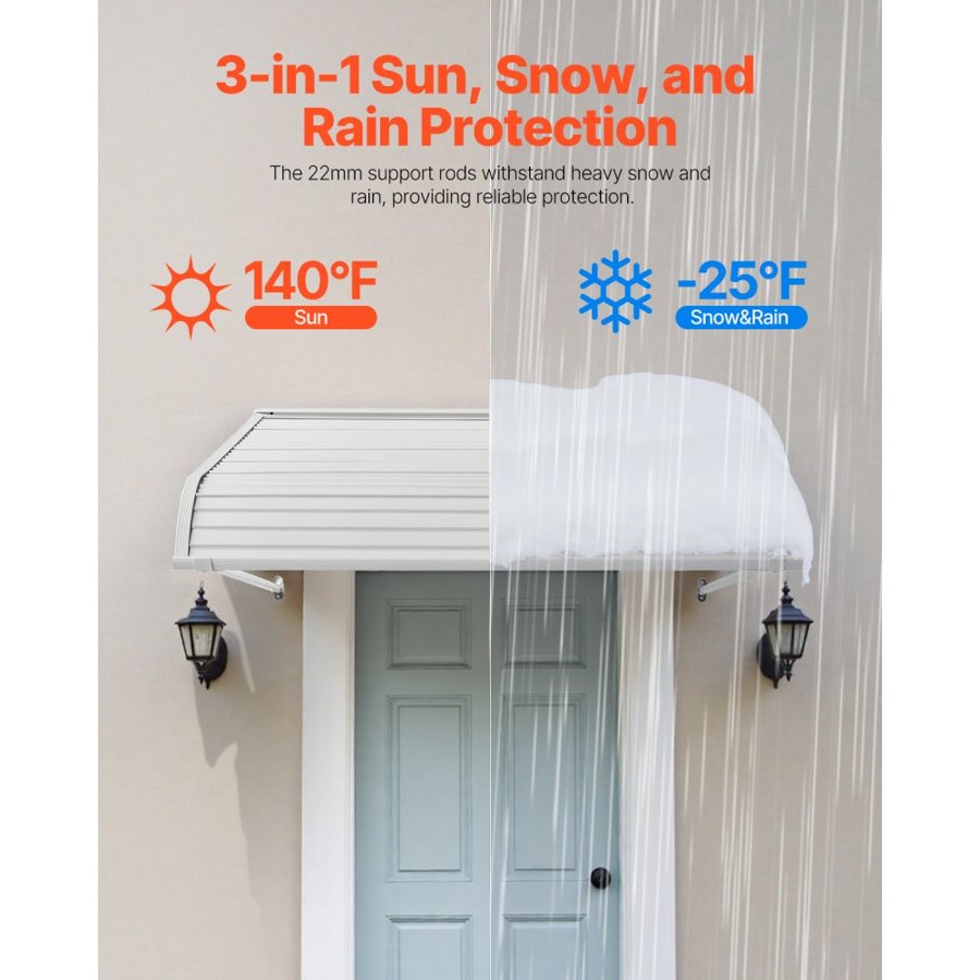 VEVOR Aluminum Window Awnings​— 0.6mm Aluminum Sheets