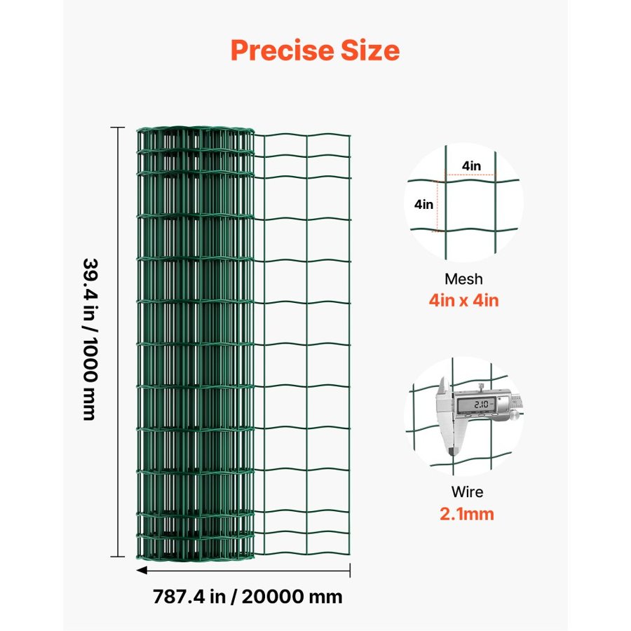VEVOR Farm Wire Fencing – 39×787.4 Inches Roll, 2.1 mm Steel
