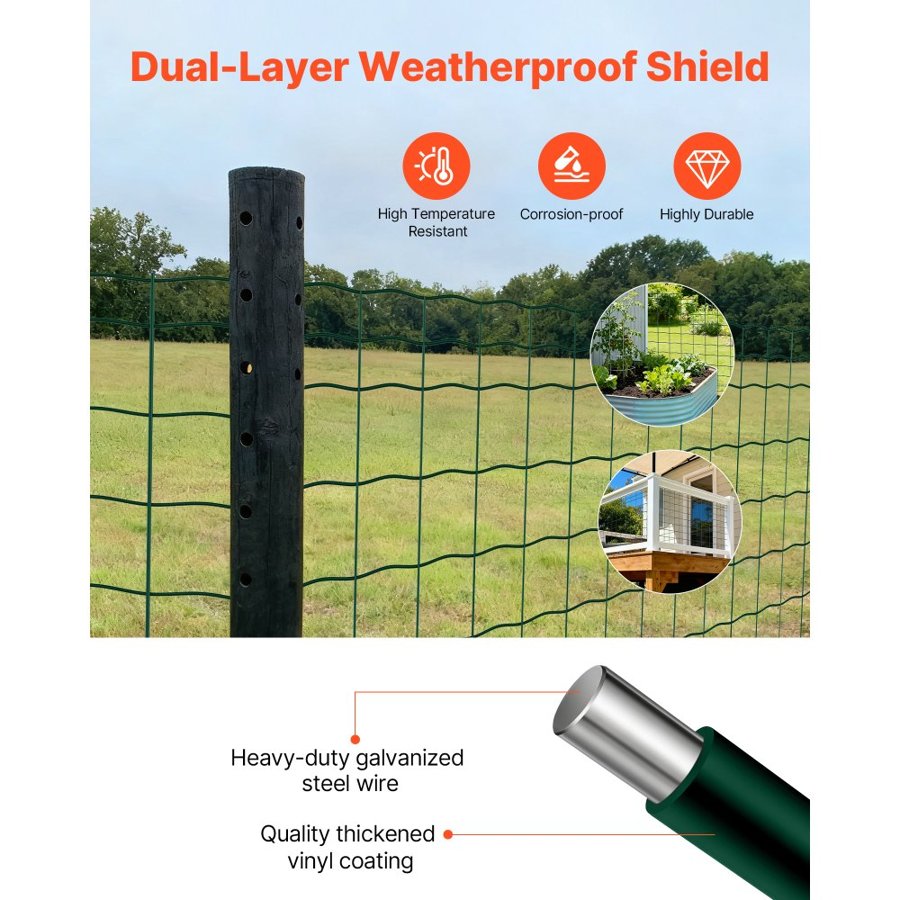 VEVOR Farm Wire Fencing – 39×787.4 Inches Roll, 2.1 mm Steel