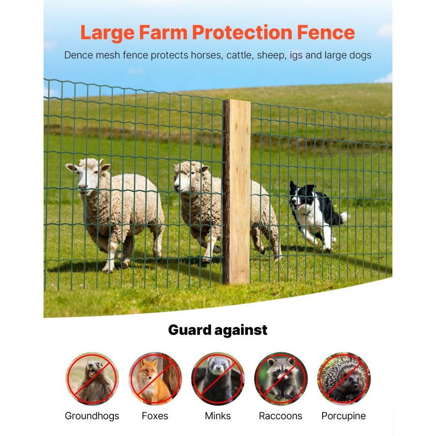 VEVOR Galvanized Steel Wire Fencing – 47" × 984", 2x4 Mesh