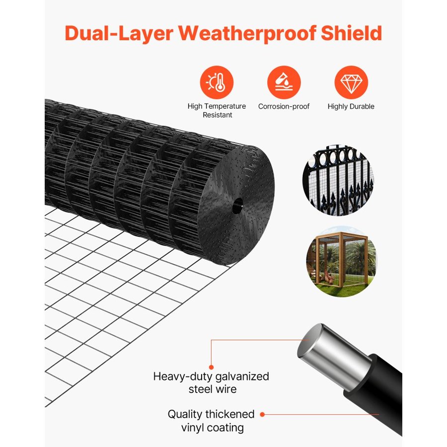 VEVOR 2 ft High Fencing – 24 in × 25 ft, 16 Gauge Mesh