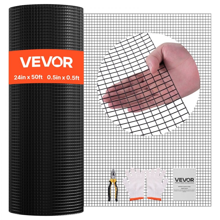 VEVOR Wire Mesh Roll – 24 Inch x 50 FT, 19 Gauge, 1/2 Inch