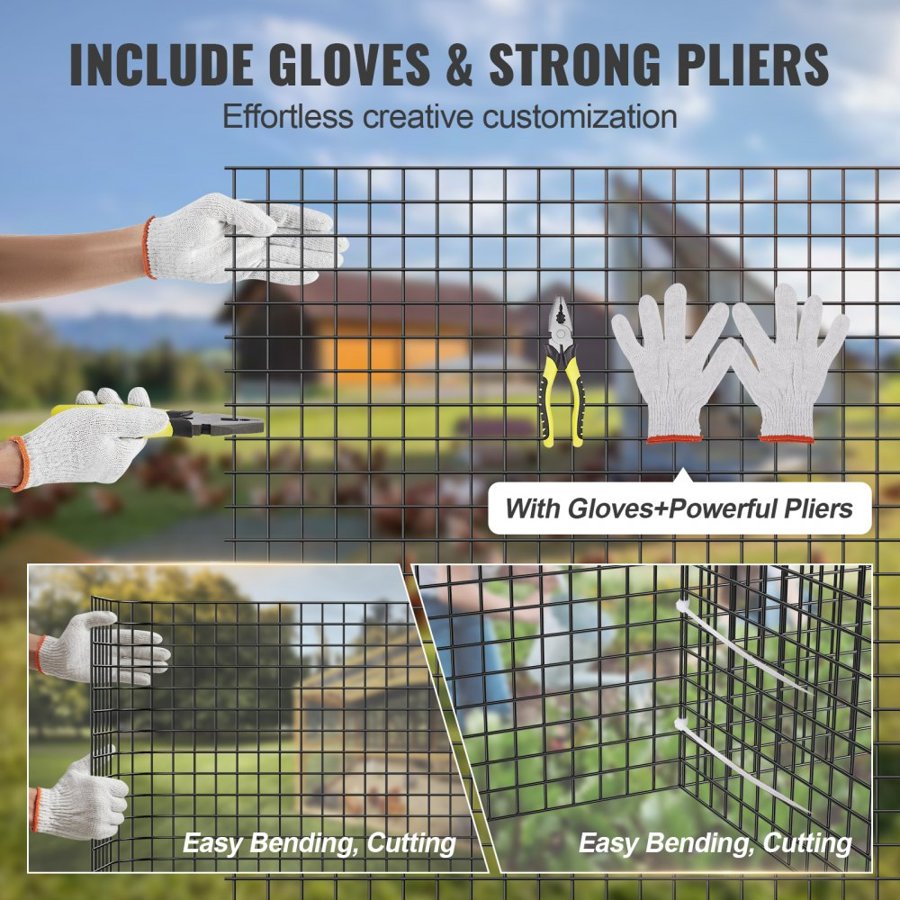 VEVOR Hardware Cloth, 910 x 30480 mm Galvanized Wire Mesh Roll, 19 Gauge Chicken Wire Fence Roll, Vinyl Coating Metal Wire Mesh for Chicken Coop Barrier, Rabbit Snake Fences, Poultry Enclosures