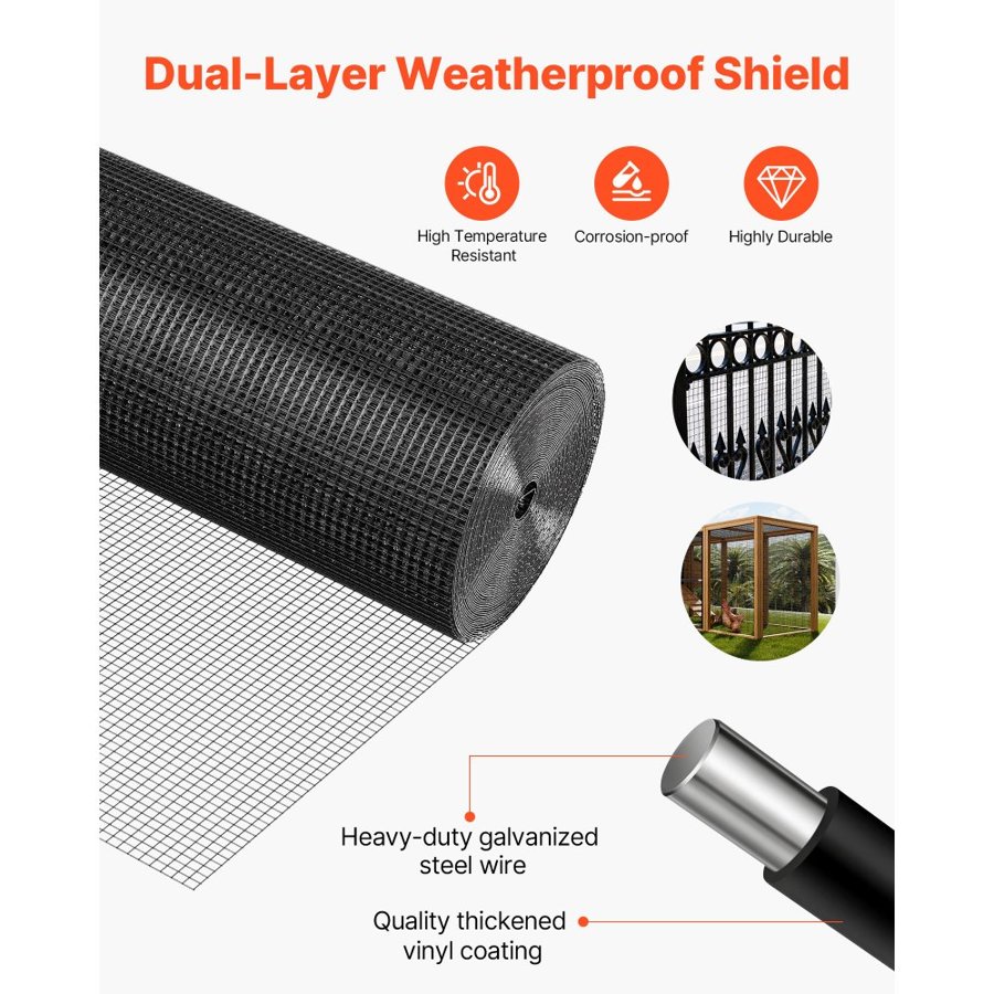 VEVOR Galvanized Wire Mesh Roll – 60 inch × 100 ft, 19 Gauge