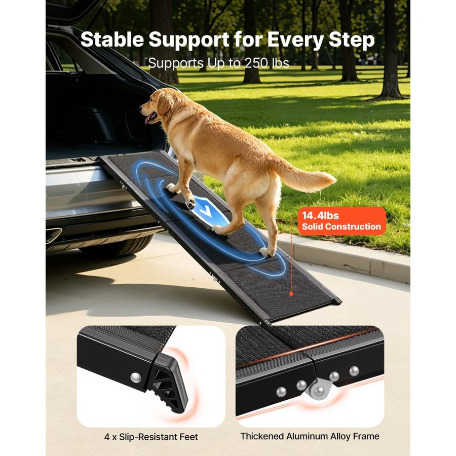 VEVOR Dog Car Ramps for SUV – 63 x 17 Inch, 6063 Aluminum