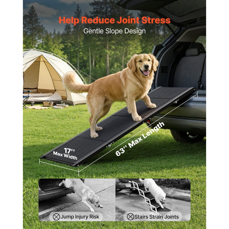 VEVOR Dog Car Ramps for SUV – 63 x 17 Inch, 6063 Aluminum