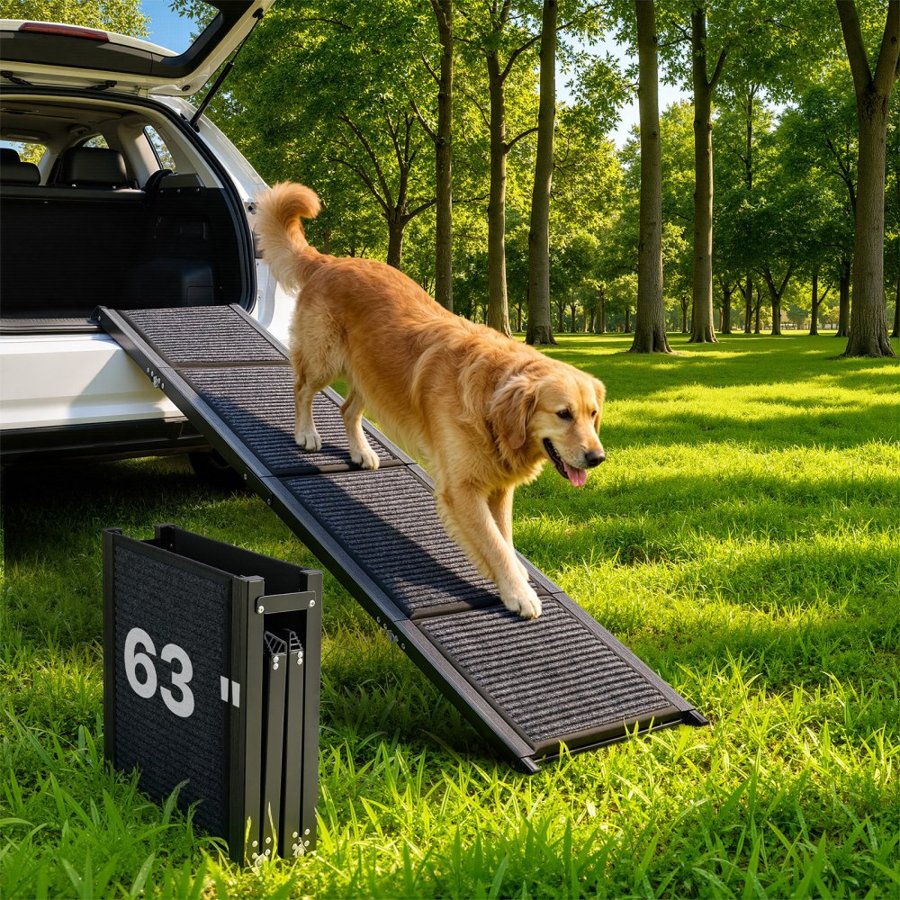 VEVOR Foldable Dog Ramp for Car – 63" x 17", 250 lbs