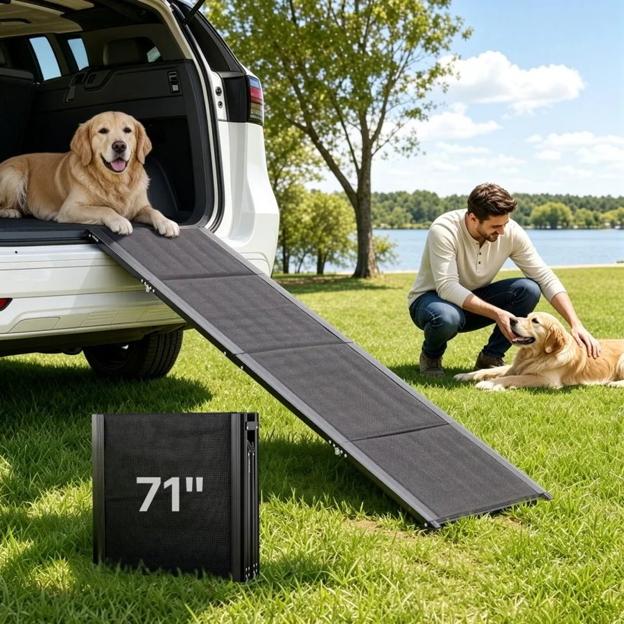 VEVOR Dog Ramp for Car – 71" L x 20" W, 250 lbs Load