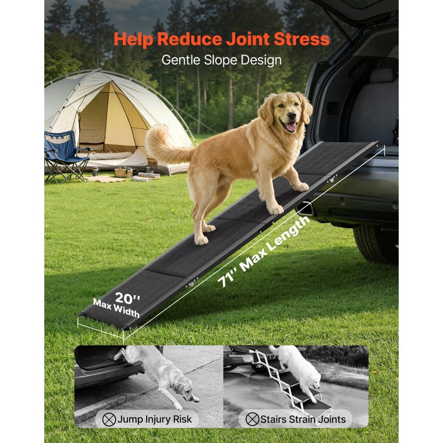VEVOR Dog Ramp for Car – 71" L x 20" W, 250 lbs Load