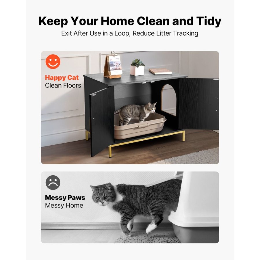 VEVOR Hidden Litter Box Cabinet – 27.6 inch, Metal Legs