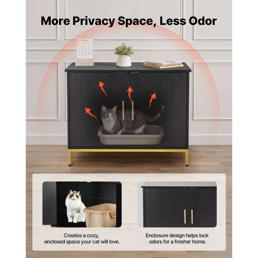 VEVOR Hidden Litter Box Cabinet – 27.6 inch, Metal Legs