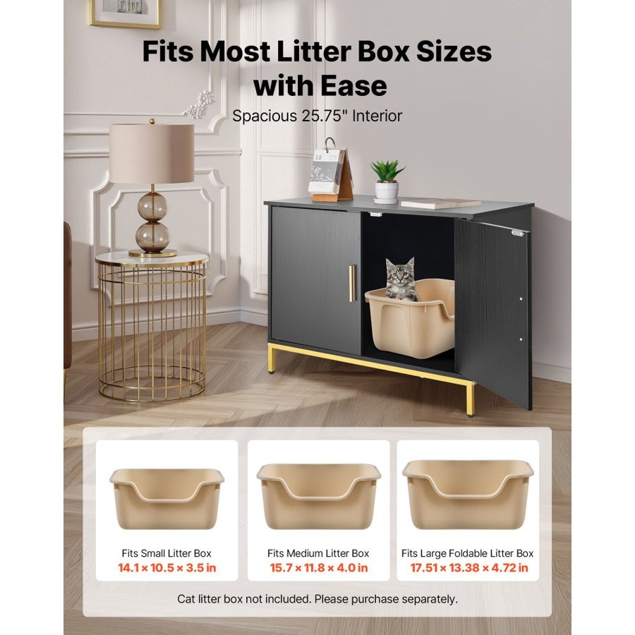 VEVOR Hidden Litter Box Cabinet – 27.6 inch, Metal Legs