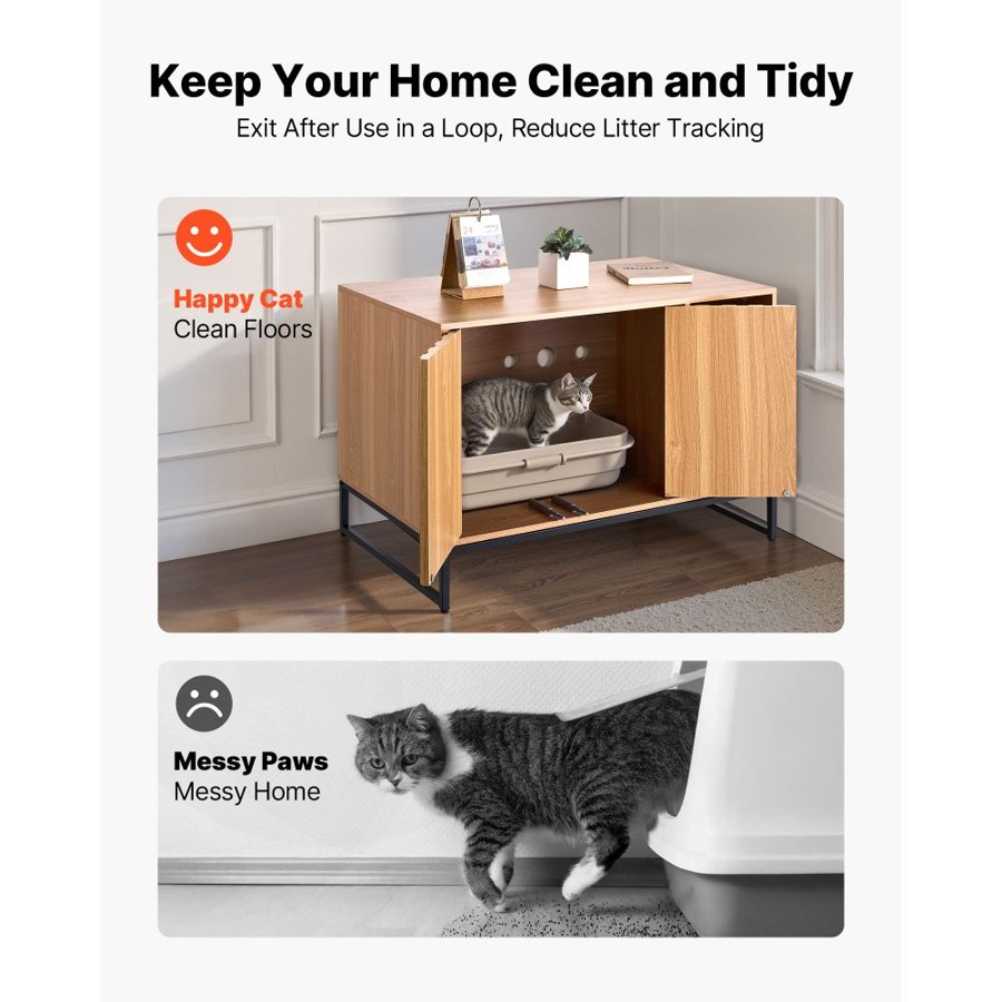 VEVOR Cat Furniture Litter Box Enclosure – 31.5" Cabinet
