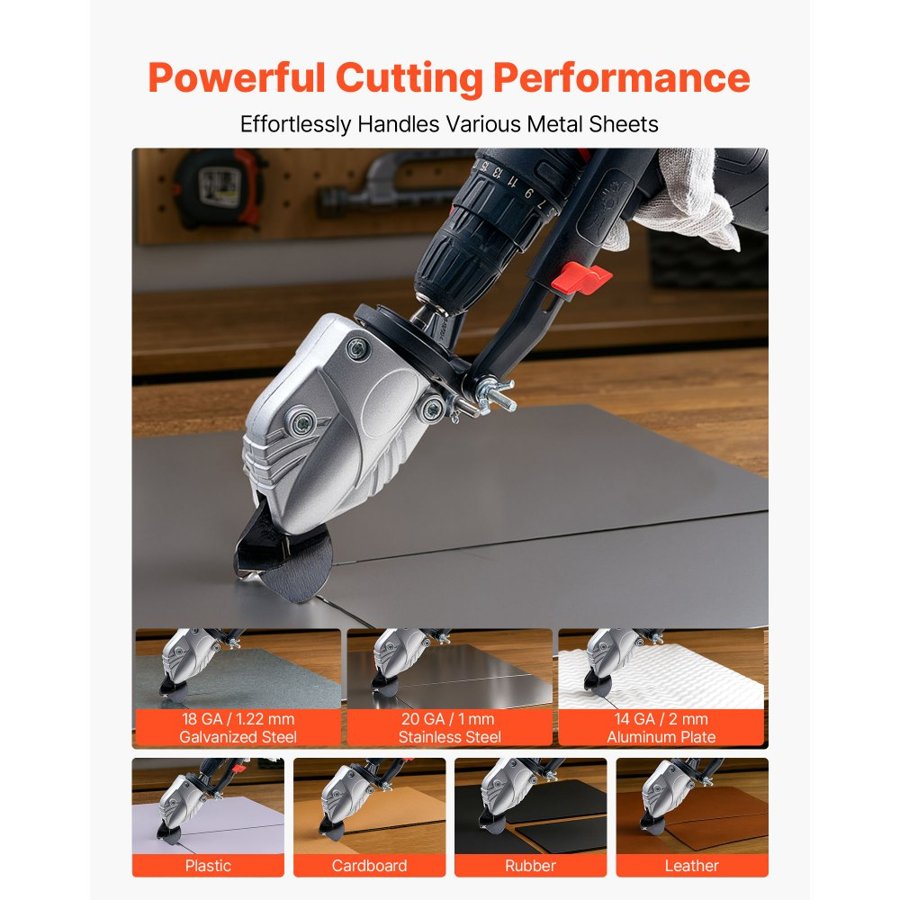 VEVOR Aluminum Plate Cutter – 360° Head, 14GA/2mm Al