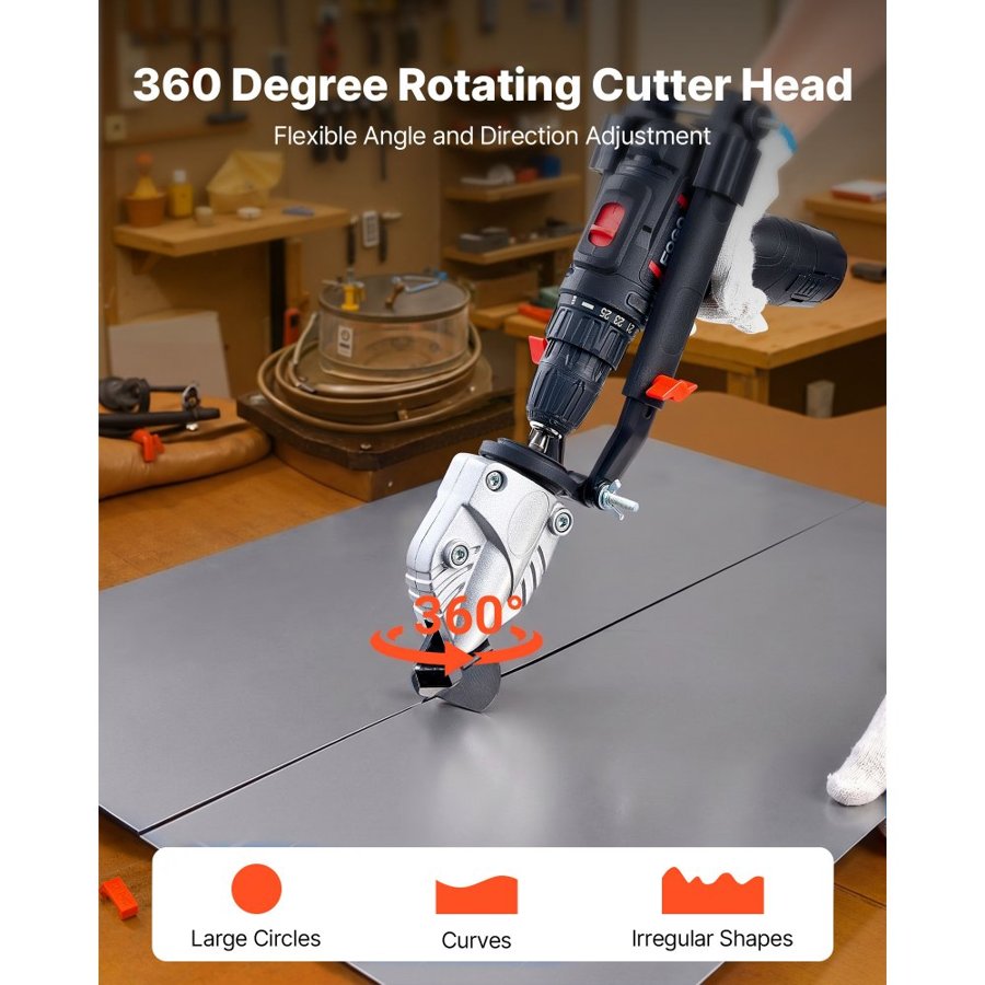 VEVOR Aluminum Plate Cutter – 360° Head, 14GA/2mm Al