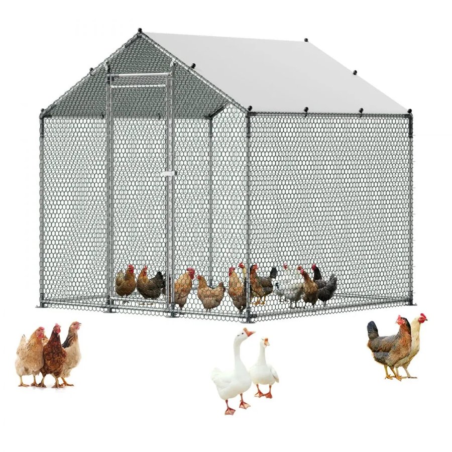 VEVOR Chicken Coop Walk in Run - 6.56x6.56x6.56ft / 2x2x2m