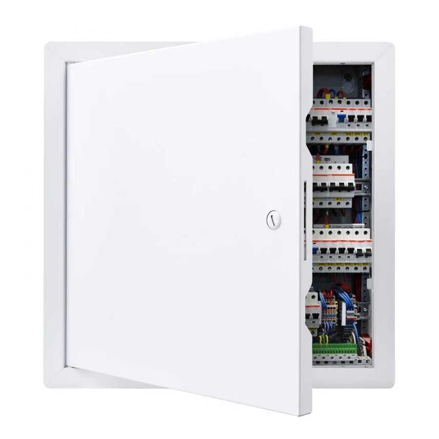 VEVOR Access Panel for Drywall, 34x34 cm Galvanized Steel Access Door, Easy Install Hinged Service Panel with Screwdriver Latch, for Ceiling Plumbing Electrical, 32x32 cm Cutout Size White