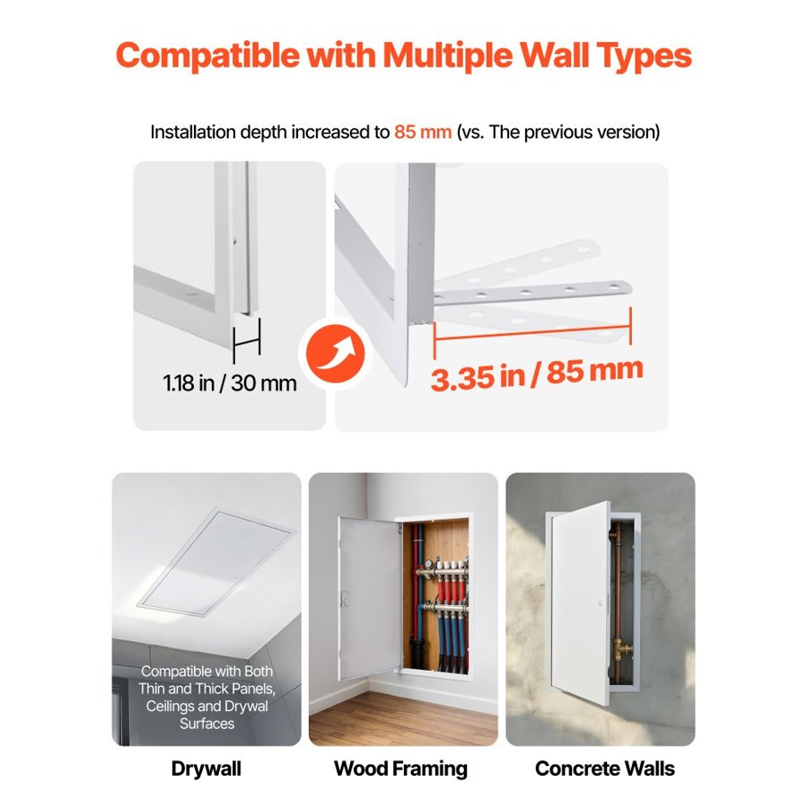 VEVOR Electrical Access Door – 64×34 cm, SECC Steel, White