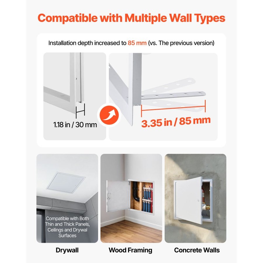 VEVOR Access Door for Electrical Panel – 39×39 cm, Steel