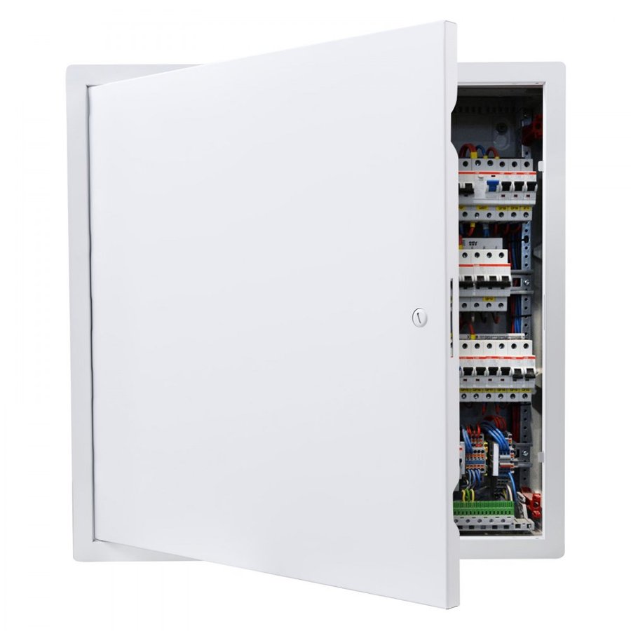 VEVOR Access Panel for Drywall, 49x49 cm Galvanized Steel Access Door, Easy Install Hinged Service Panel with Screwdriver Latch, for Ceiling Plumbing Electrical, 47x47 cm Cutout Size White