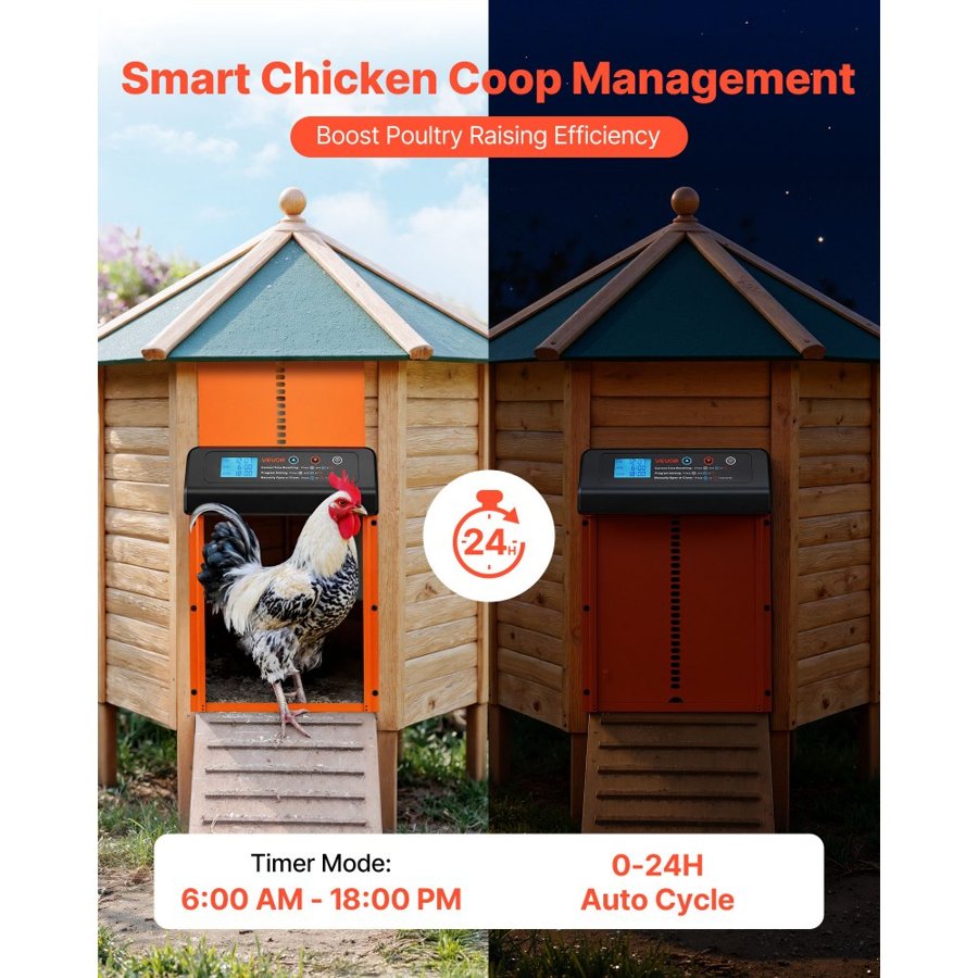 VEVOR Battery Powered Chicken Coop Door - 3 AA Batteries