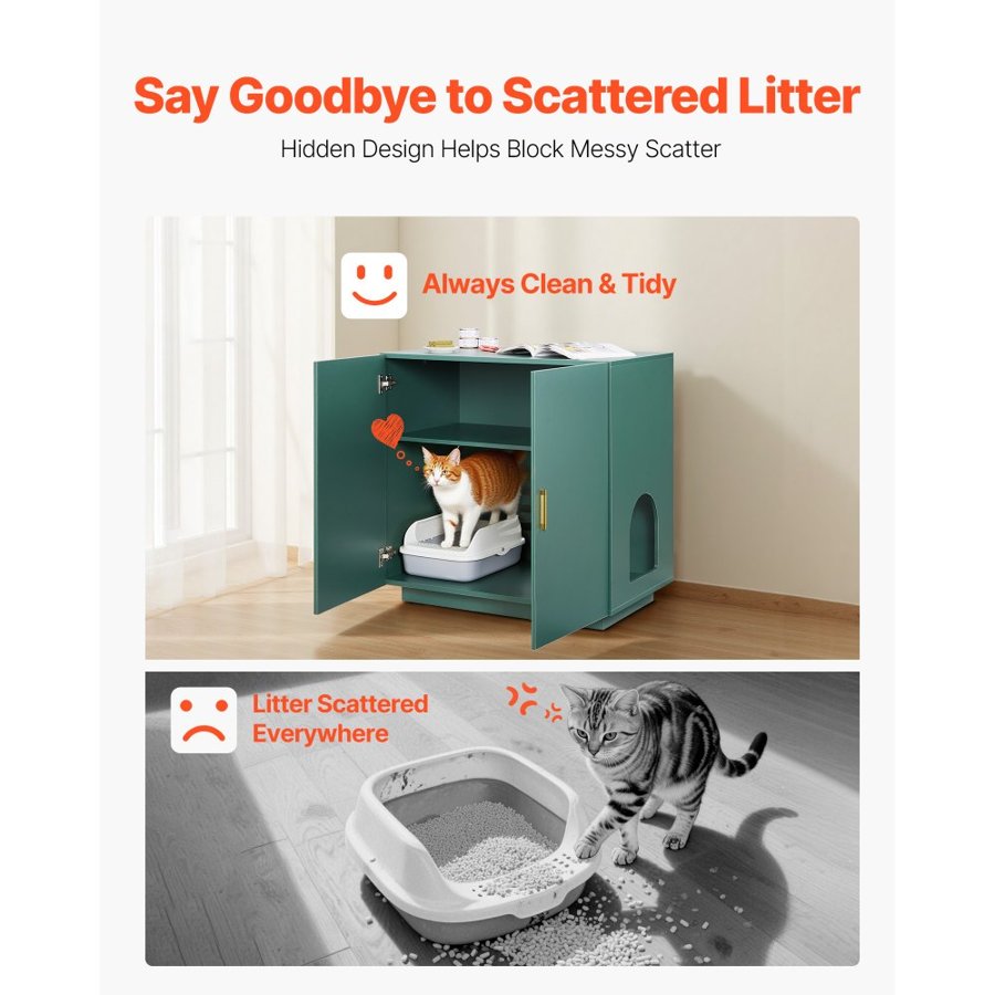 VEVOR Cat Litter Box Enclosure Cabinet – 31.5 Inch